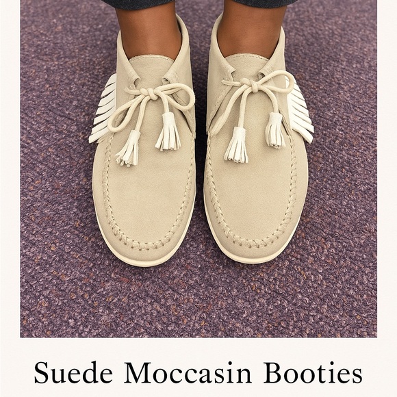 Rag & Bone Suede Moccasin Booties | Size 8 | Luxe Fringe Detail - Picture 2 of 5